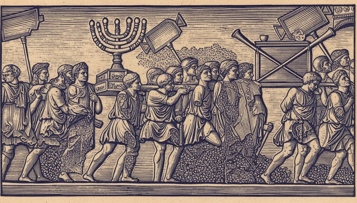 Arch of Titus — menorah relief panel by Unknown (Roman)