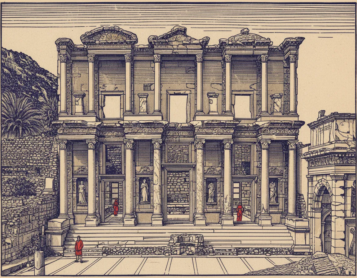 Library of Celsus, Ephesus — facade detail by Unknown (Roman)