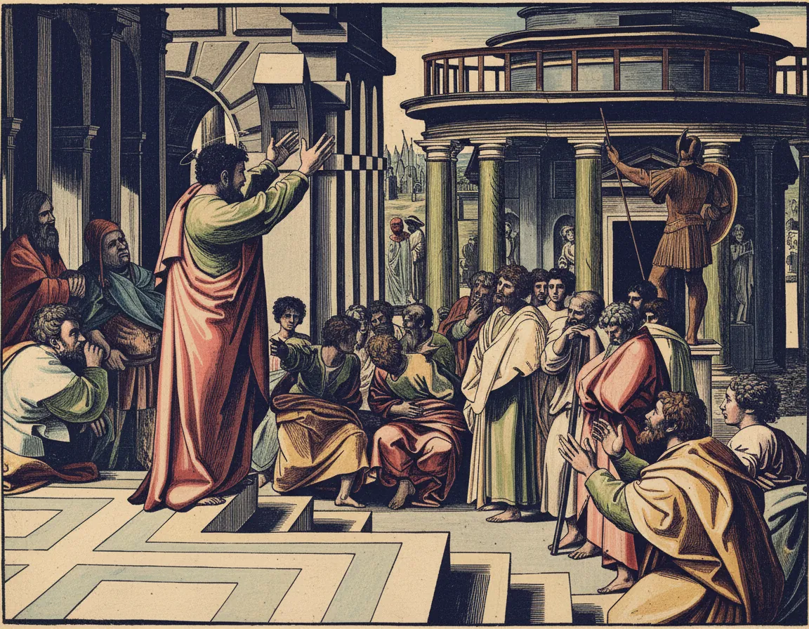Saint Paul Preaching in Athens (detail) by Raphael